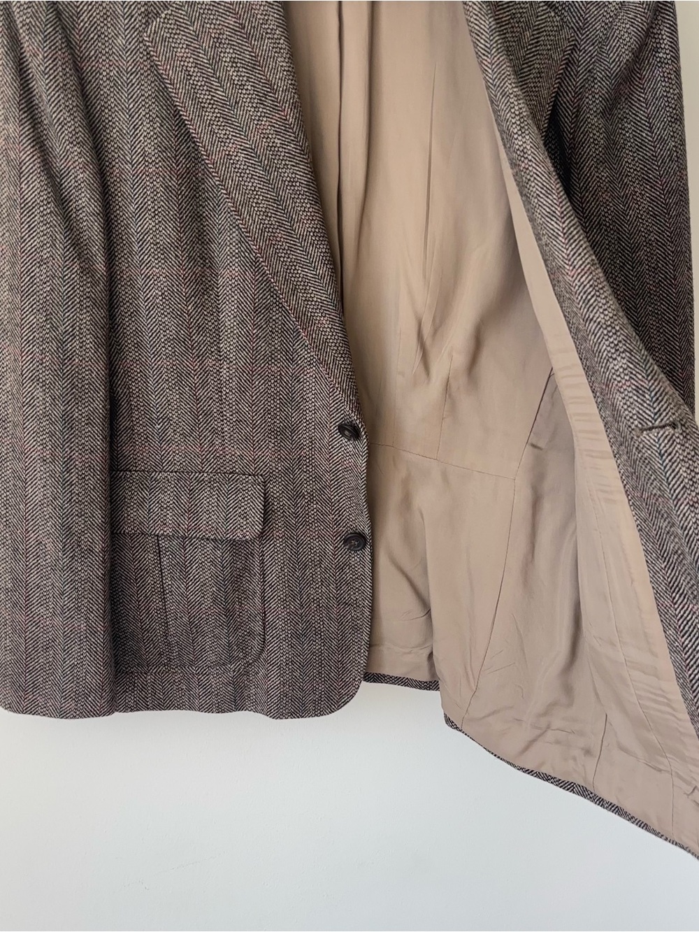 Vintage Ralph Lauren Wool Silk Blazer Women’s 10 Herringbone Tweed USA Jacket - Picture 7 of 14